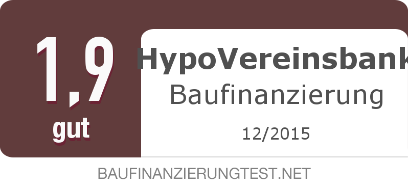 Testsiegel: HypoVereinsbank Baufinanzierung width=