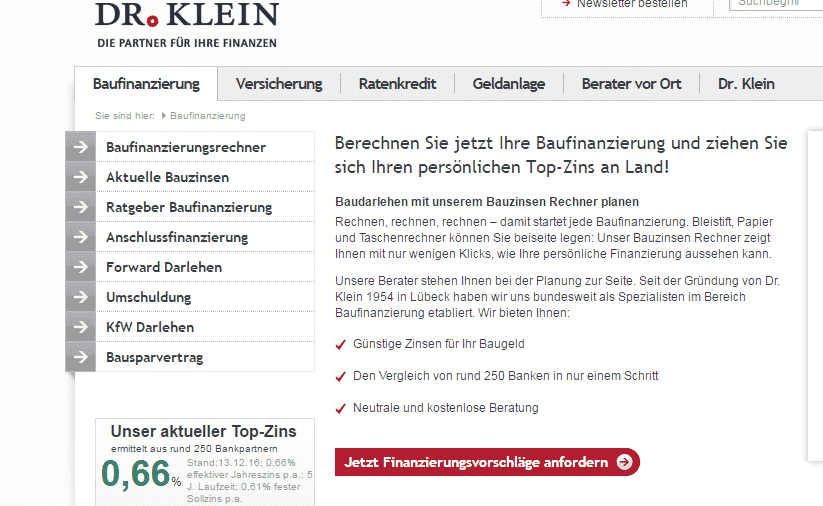 Der Internetauftritt von Dr. Klein